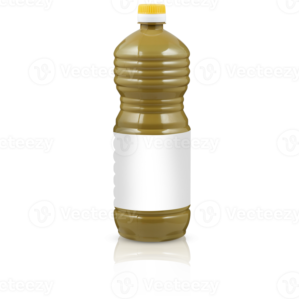 Oil bottle with empty label cut out isolated transparent background png