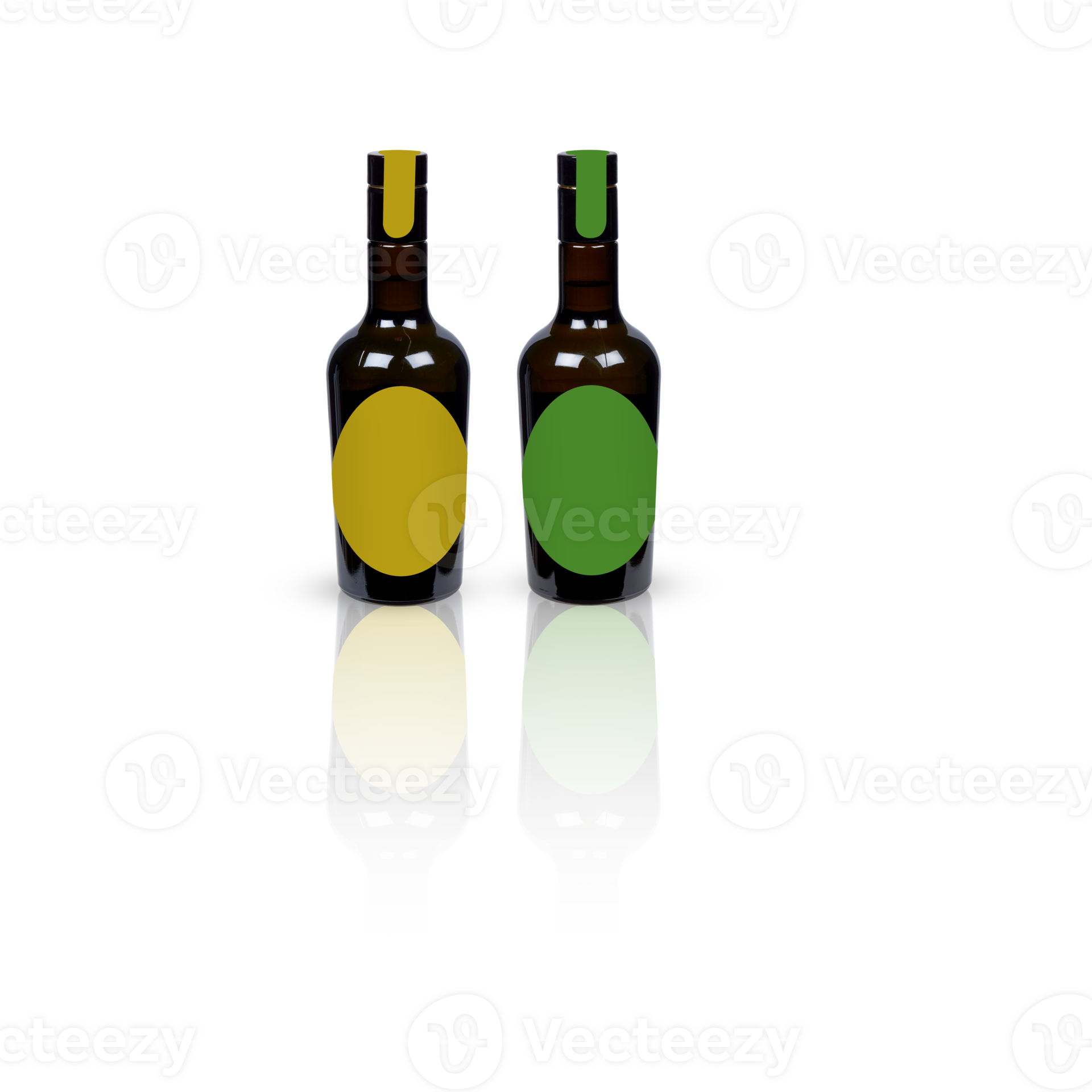 Liquor bottles. Wine bottles have empty labels cut out isolated transparent background 26852957 PNG