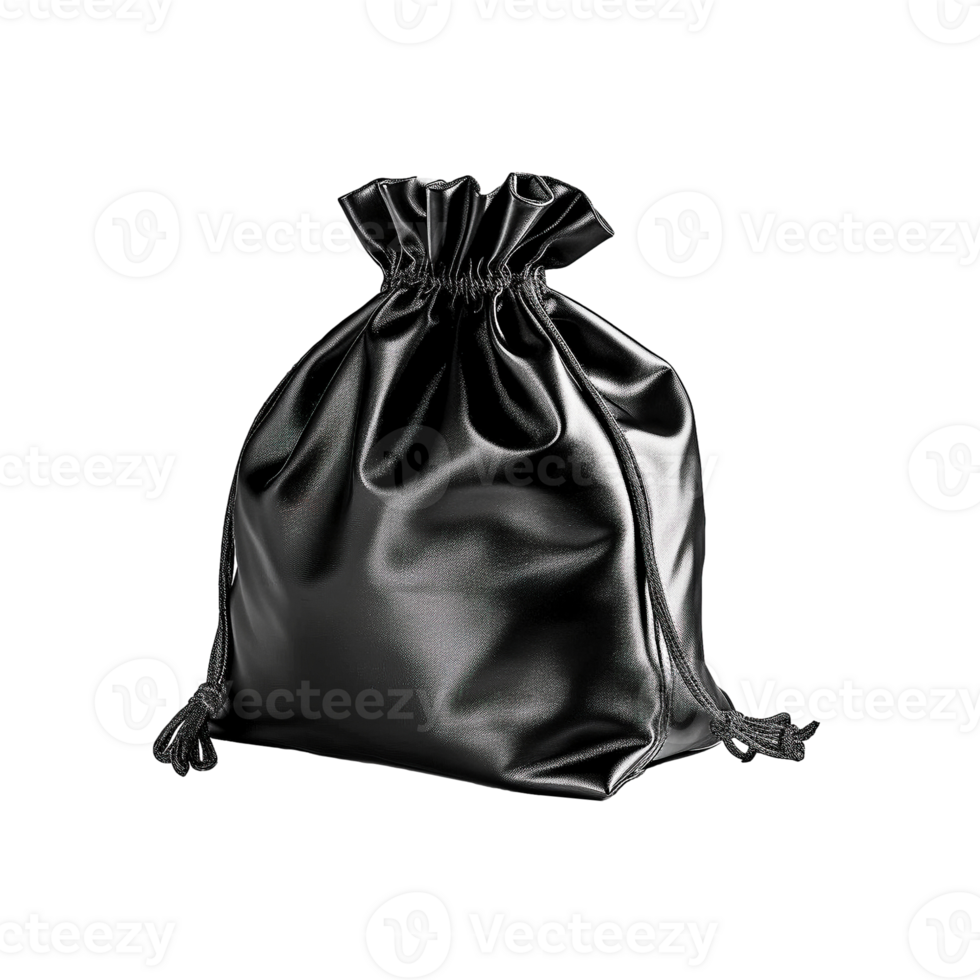 Black bag isolated on transparent background, created with png