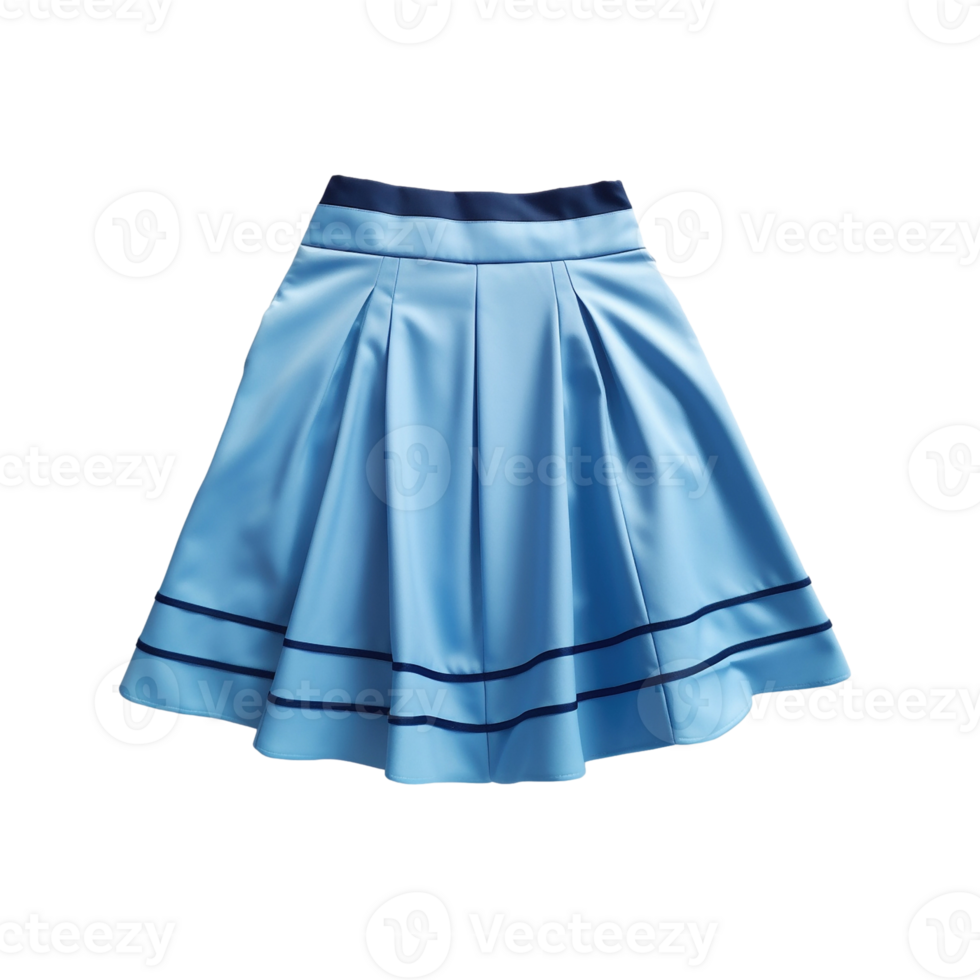 Blue school uniform skirt isolated on transparent background, created with generative AI png