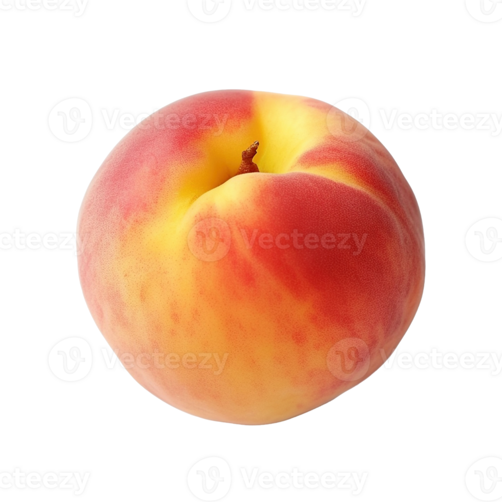 Fresh peach isolated on transparent background, created with generative AI png