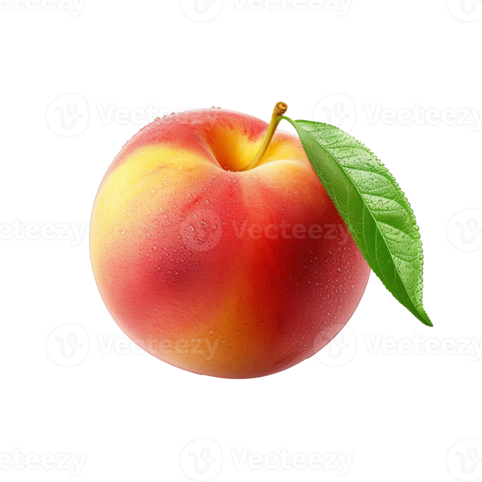 Fresh peach isolated on transparent background, created with generative AI png