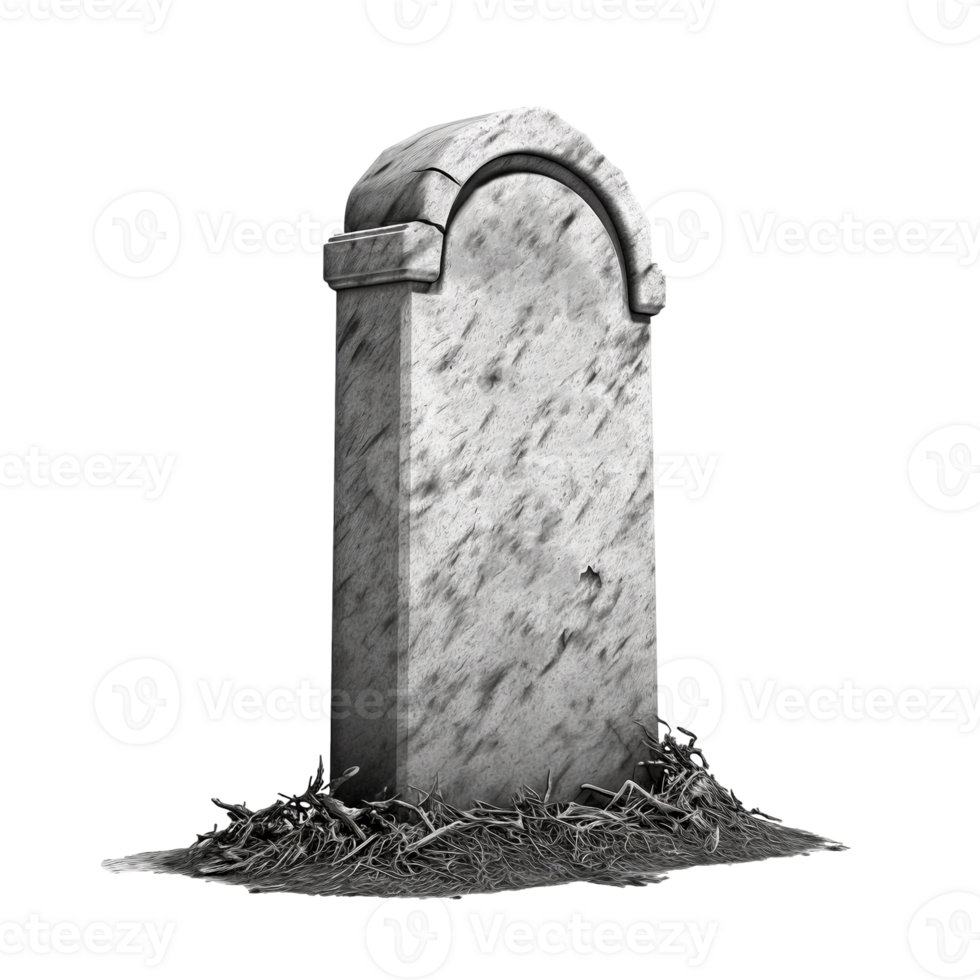 Gravestone isolated on transparent background, created with generative AI png