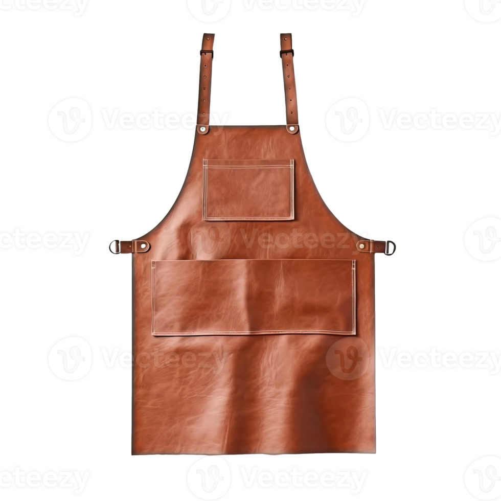 Brown leather apron isolated on transparent background, created with generative AI 26853561 PNG