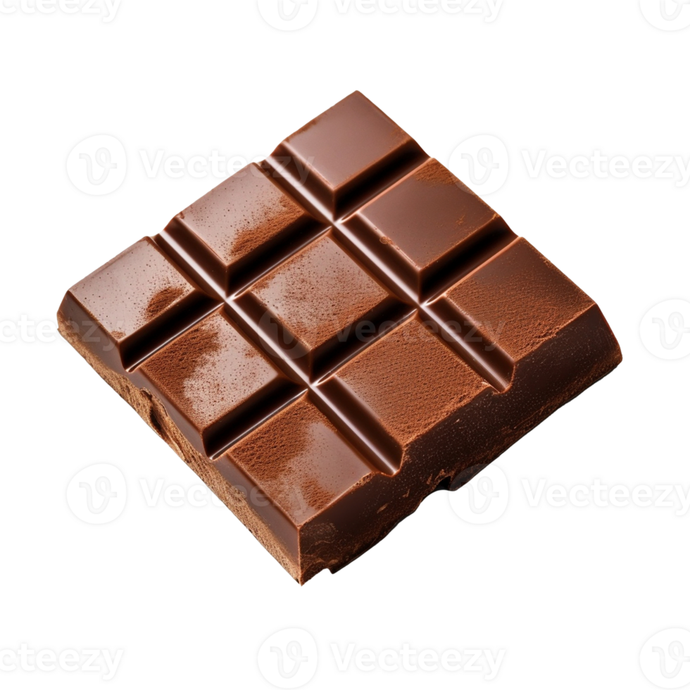 Piece of chocolate isolated on transparent background, created with generative AI png