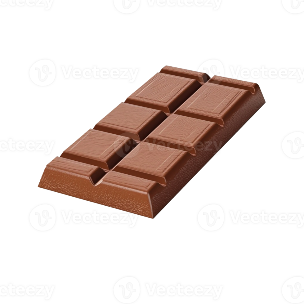 Piece of chocolate isolated on transparent background, created with generative AI png