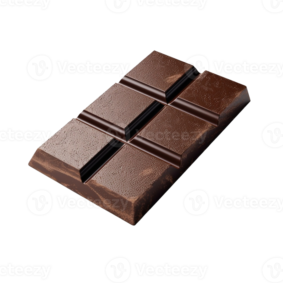 Piece of chocolate isolated on transparent background, created with generative AI png
