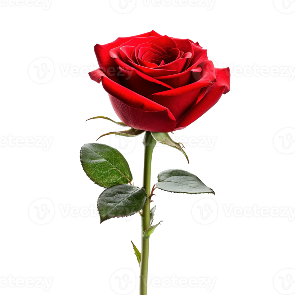 Beautiful red rose isolated on transparent background, created with generative AI png