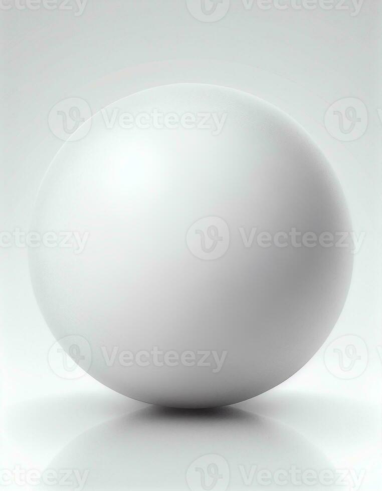 White ball on white background created with generative AI photo