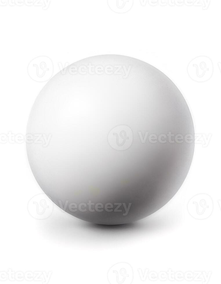 White ball isolated on white background, created with generative AI photo