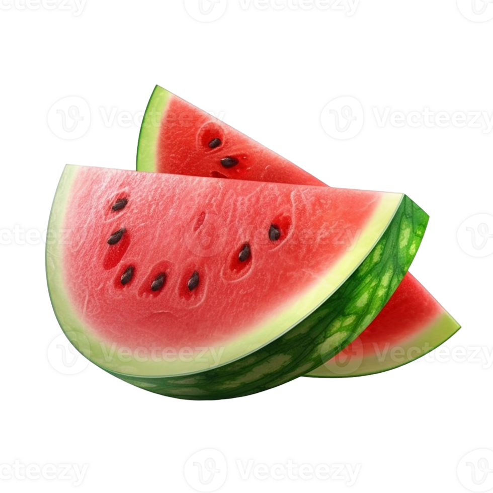 Watermelon slices isolated on transparent background, created with generative AI png