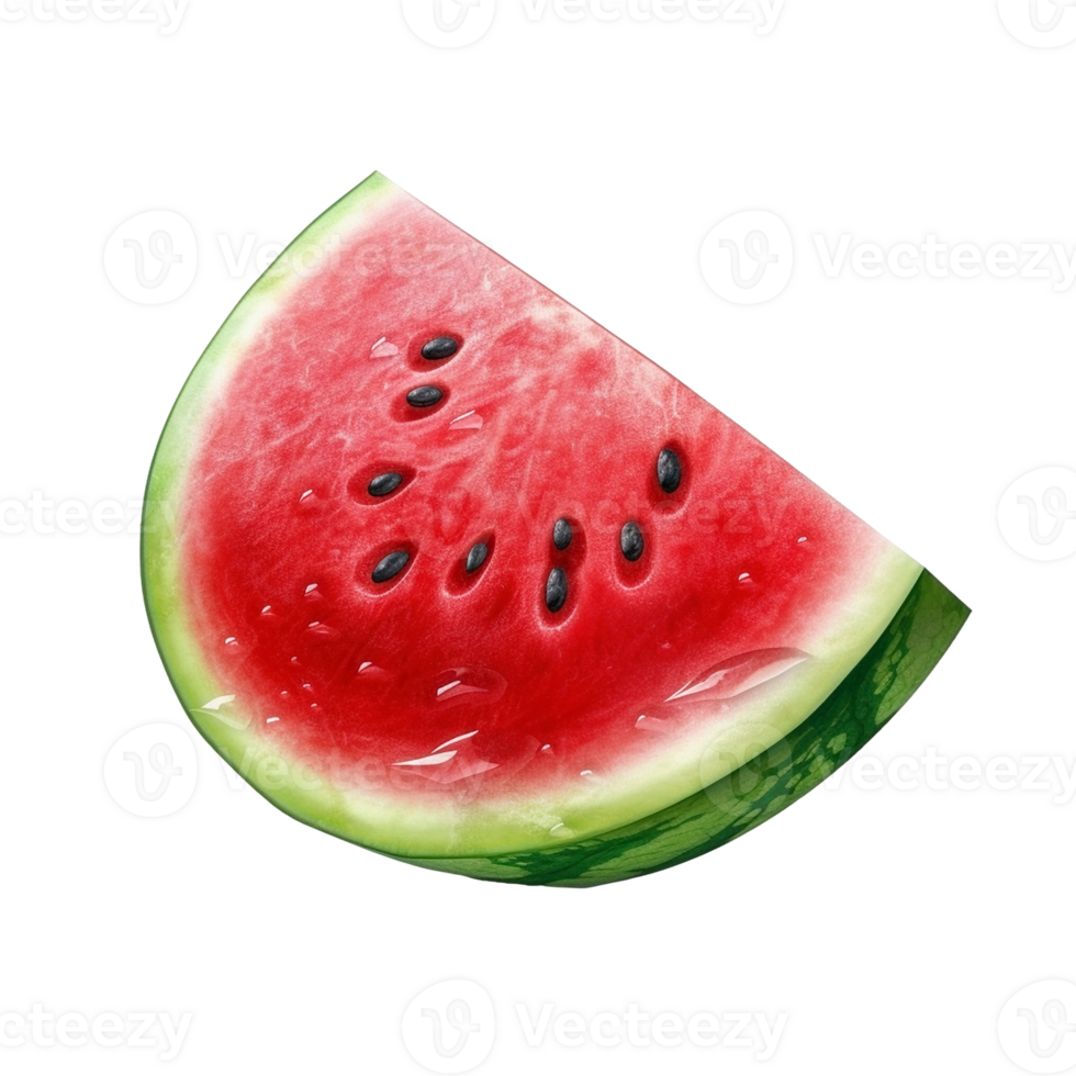 Watermelon slice isolated on transparent background, created with generative AI png