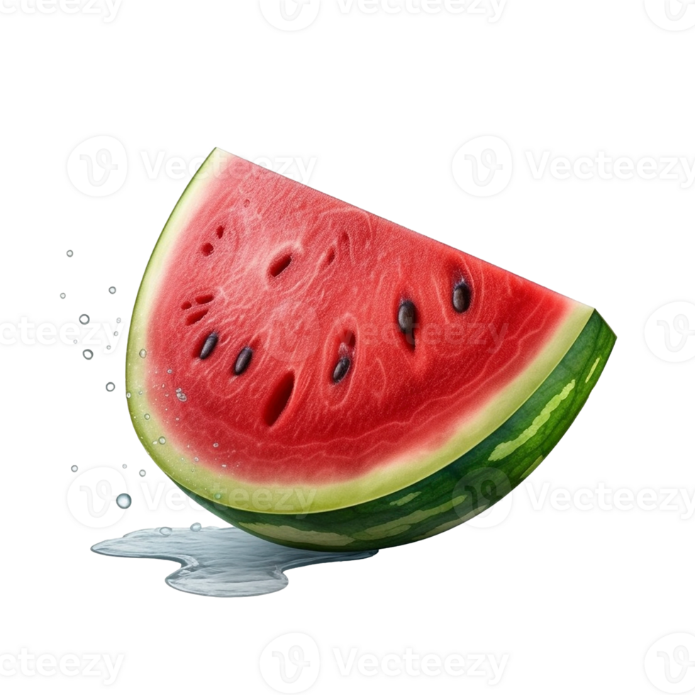 Watermelon slice isolated on transparent background, created with generative AI png