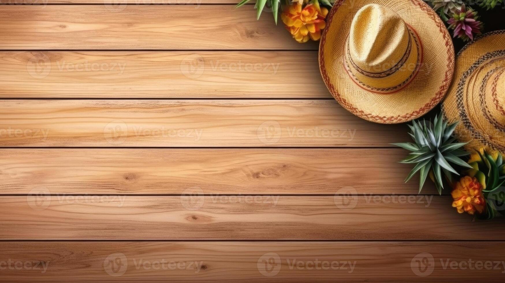 Cinco De Mayo Banner concept design with wood background, photo