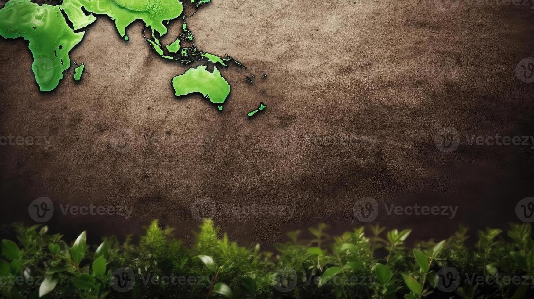 Earth Day Banner on green background, AI Generative photo