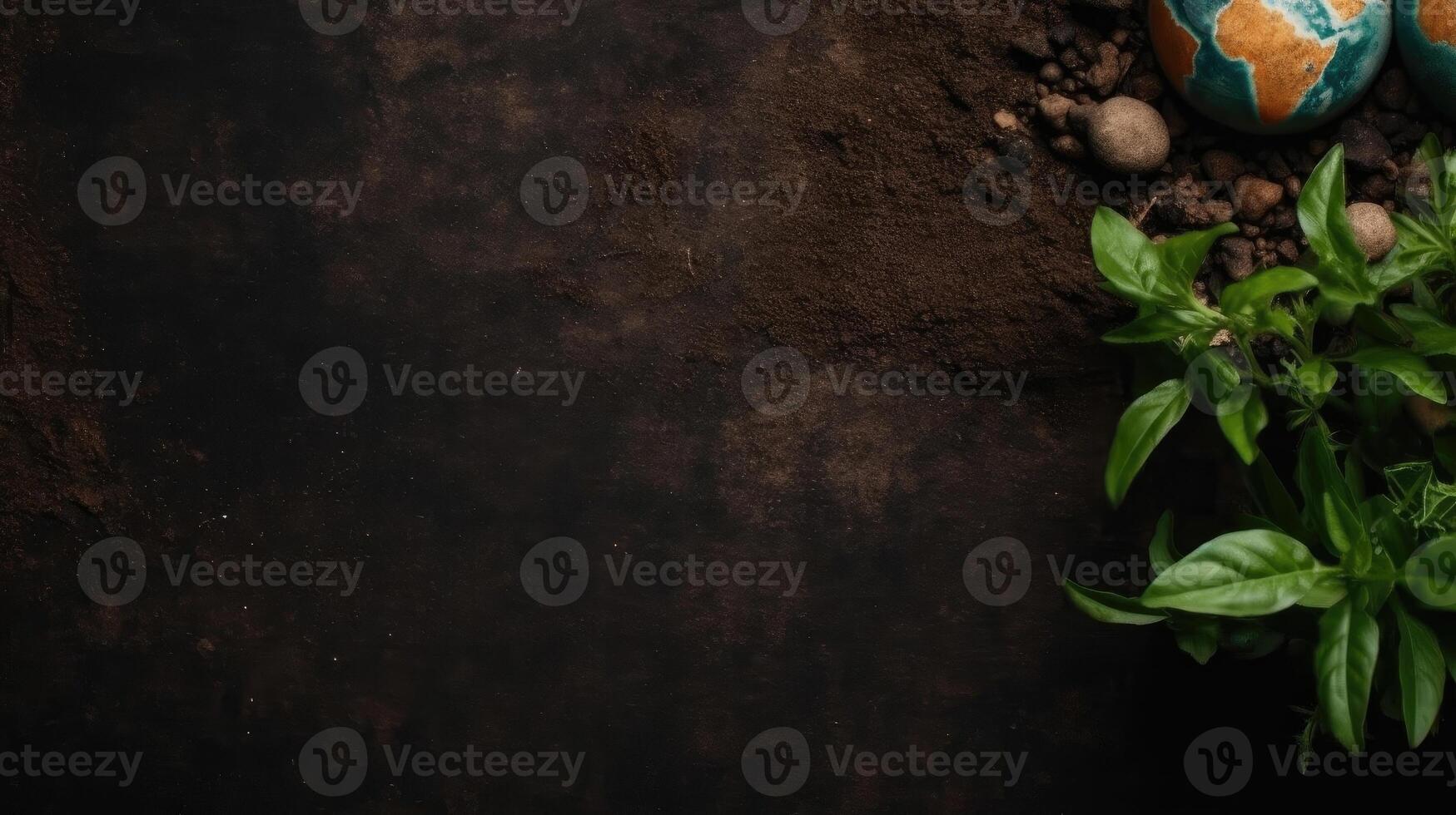 Earth Day Banner Concept design with green background, AI Generative photo