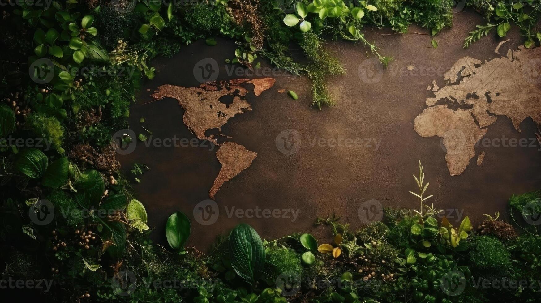 Top View concept design of Earth Day banner background, AI Generative photo