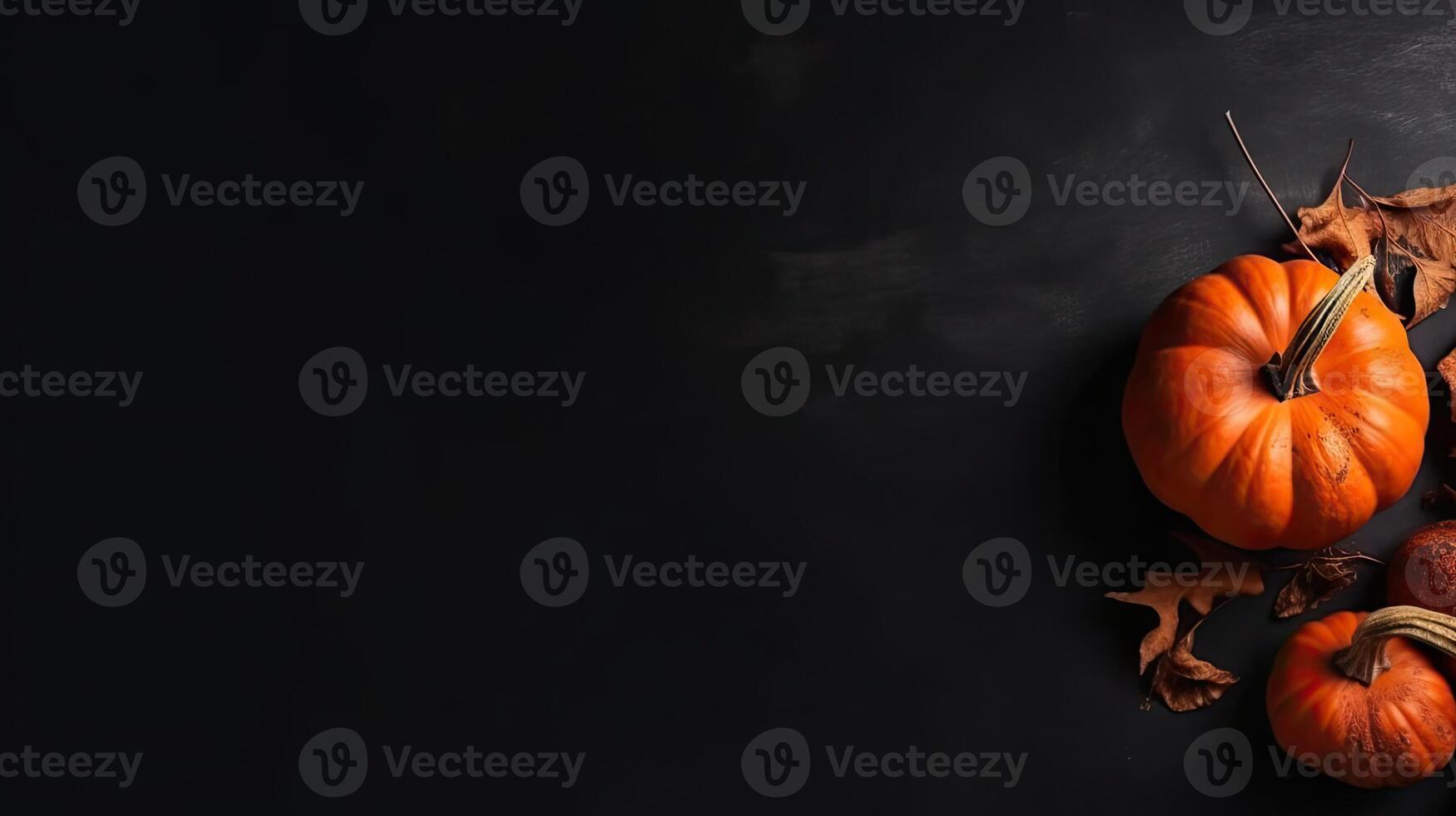 Halloween banner design of bunch of orange pumpkins for banner background, photo