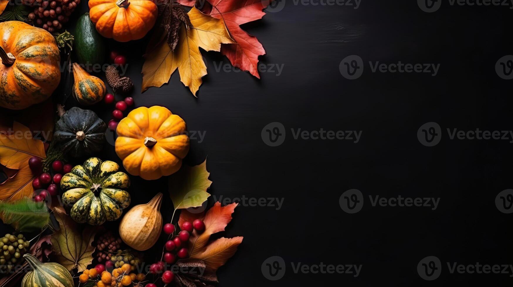 Thanksgiving Day for sale banner background with collection of pumpkins, photo