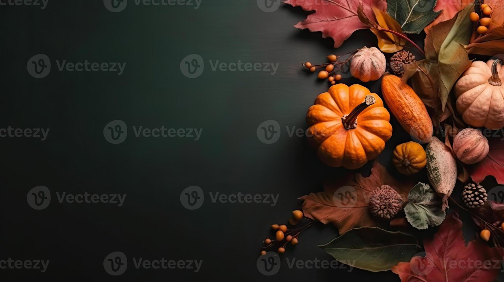Thanksgiving Day banner design with pastel background, photo
