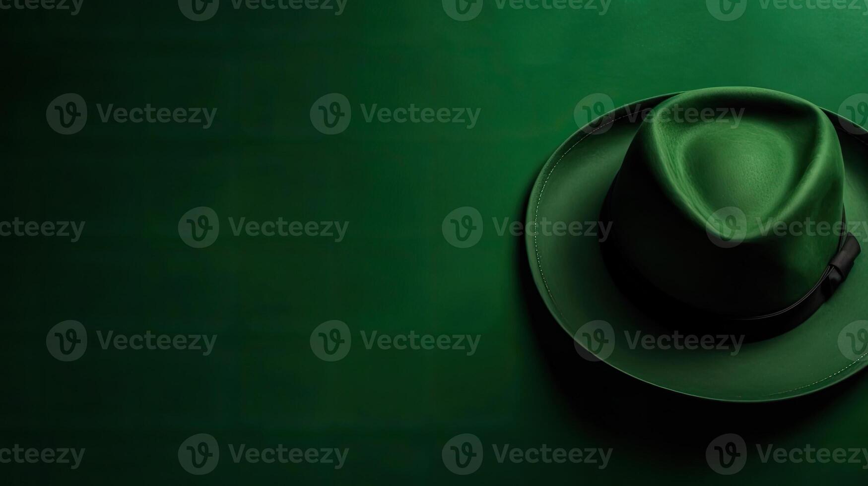 St Patrick's banner concept design of green hat for banner background, photo