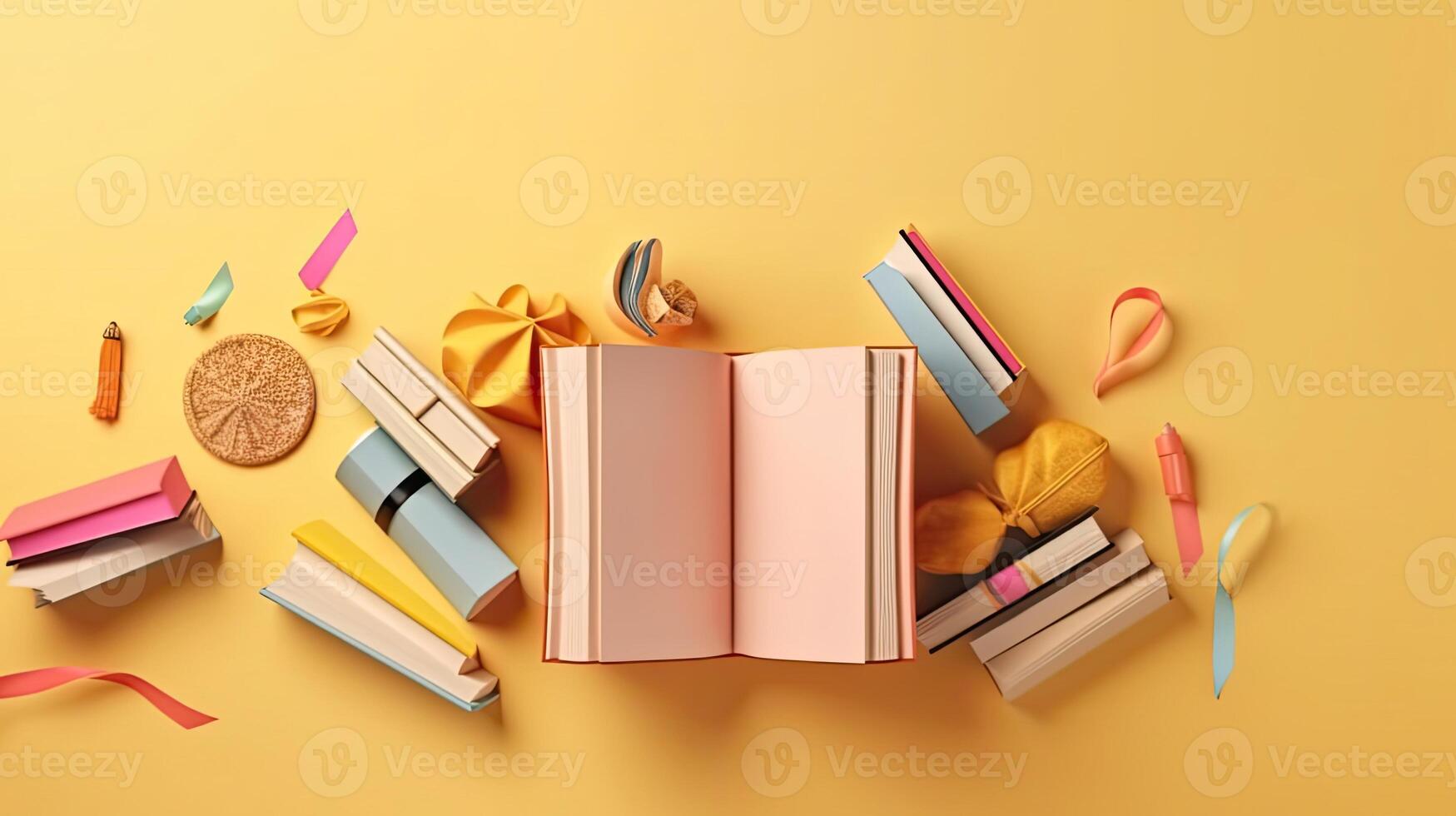Background banner design for World Book Day, photo