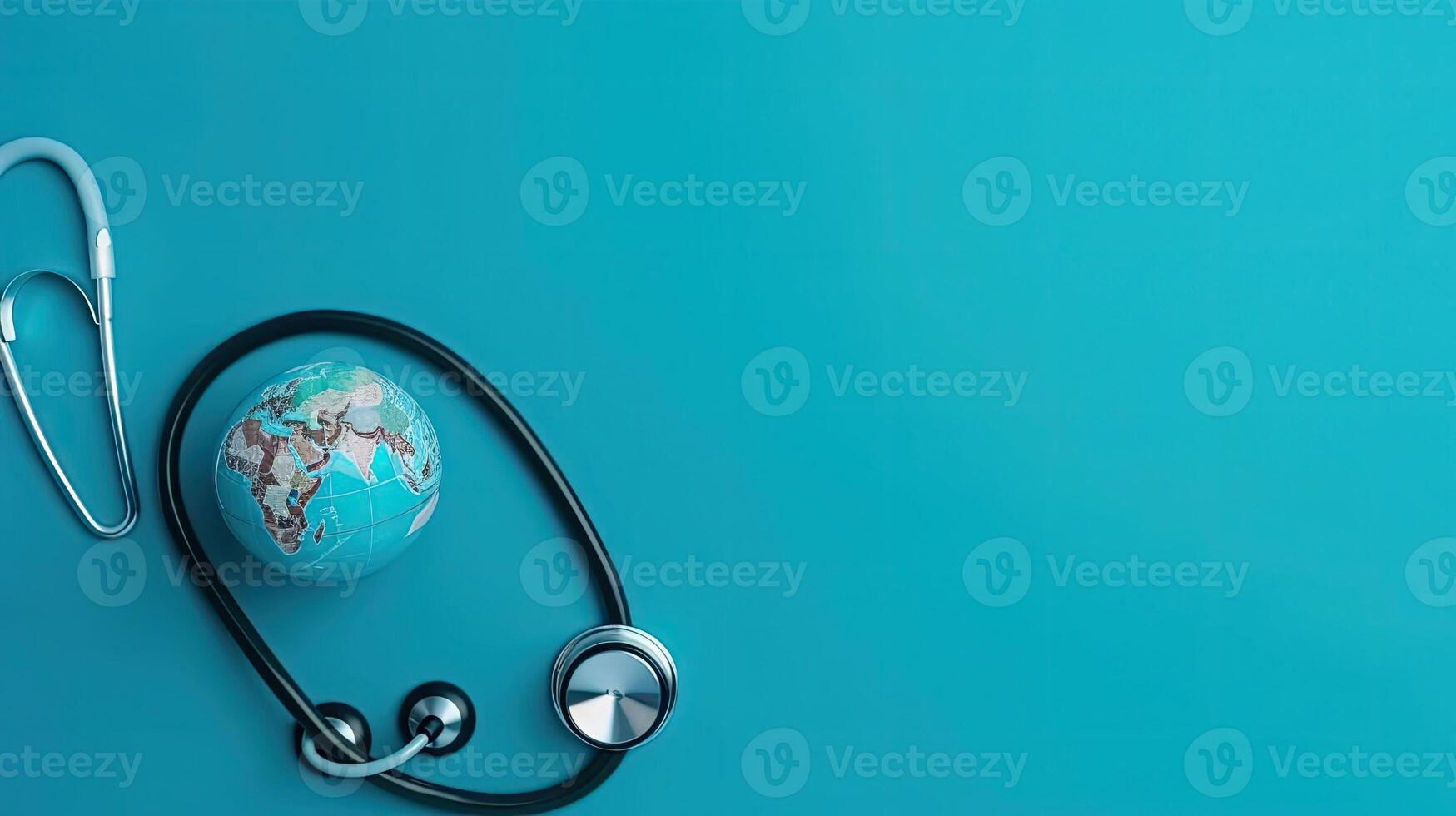 World Health day banner design with blue background, AI Generative photo