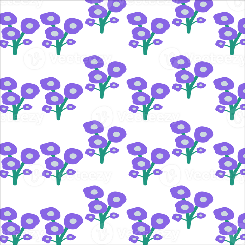 cute minimal purple flower on transparency background collection png