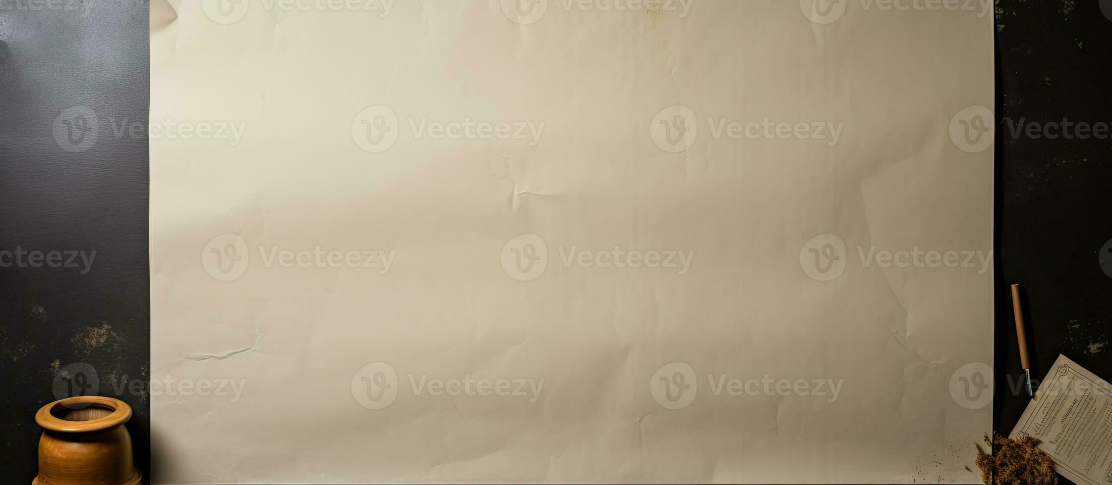 Photo of a blank white sheet of paper on a table, offering a space for creativity or a clean slate with copy space