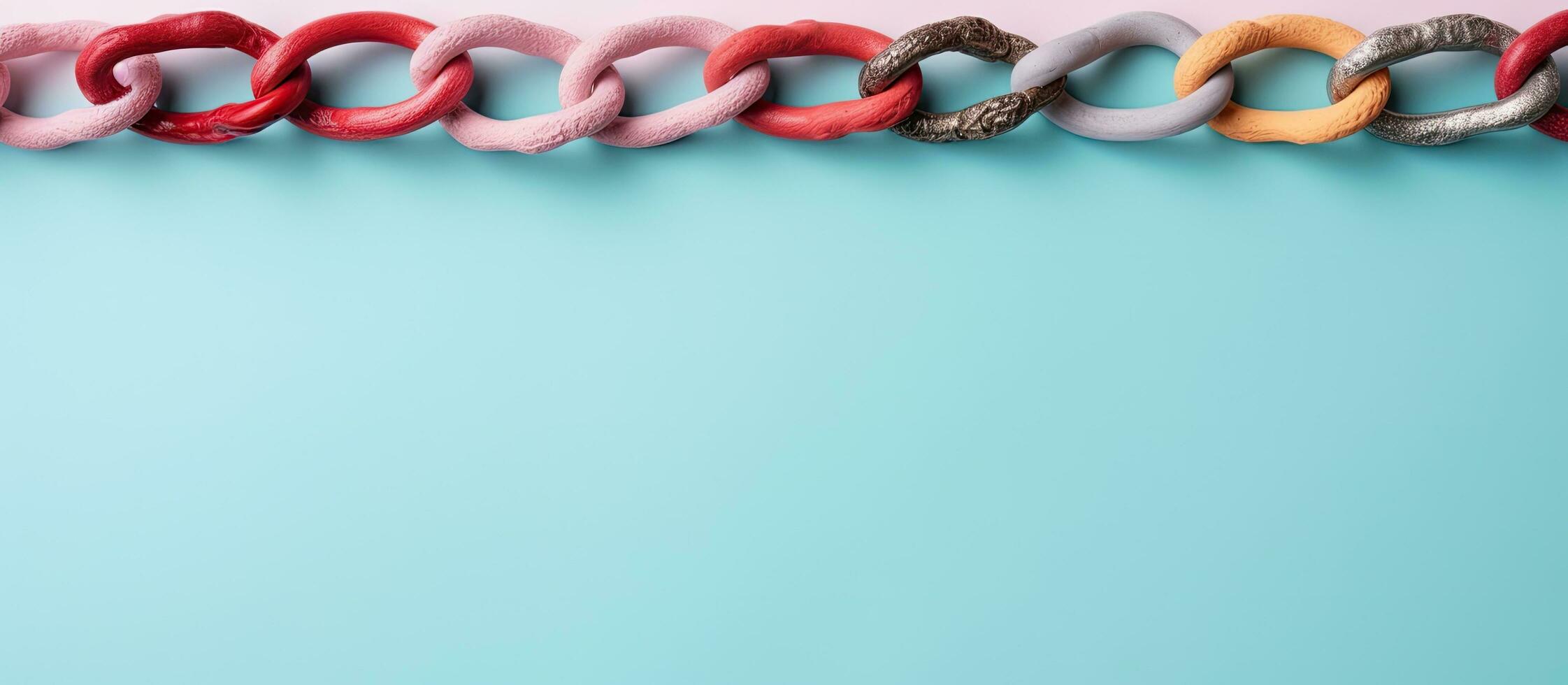 Photo of a colorful assortment of doughnuts on a vibrant blue background with copy space