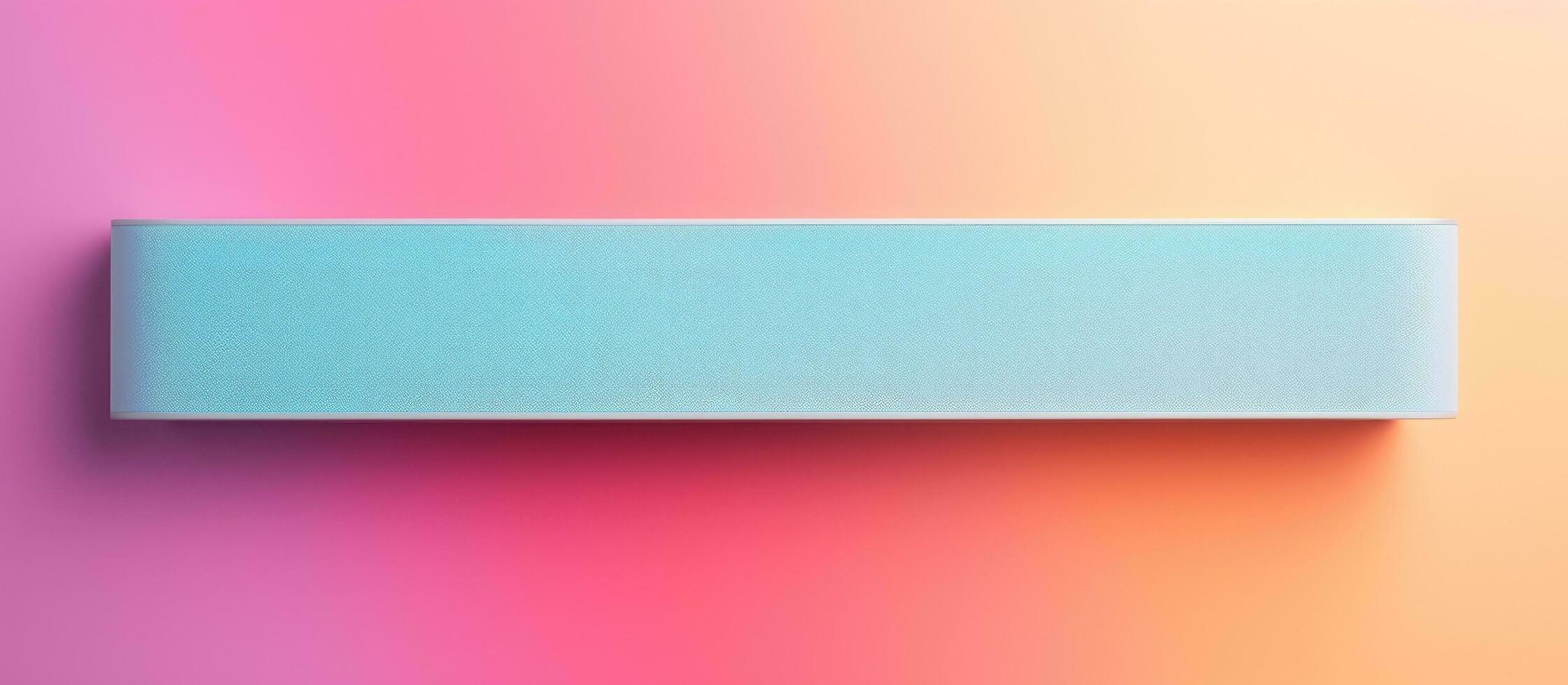 Photo of a pastel blue and pink rectangle on a vibrant pink and orange background with copy space with copy space
