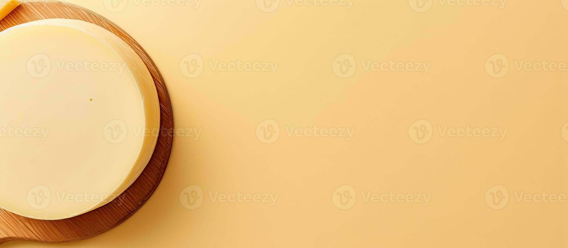 Photo of a refreshing slice of orange on a plate with ample copy space with copy space