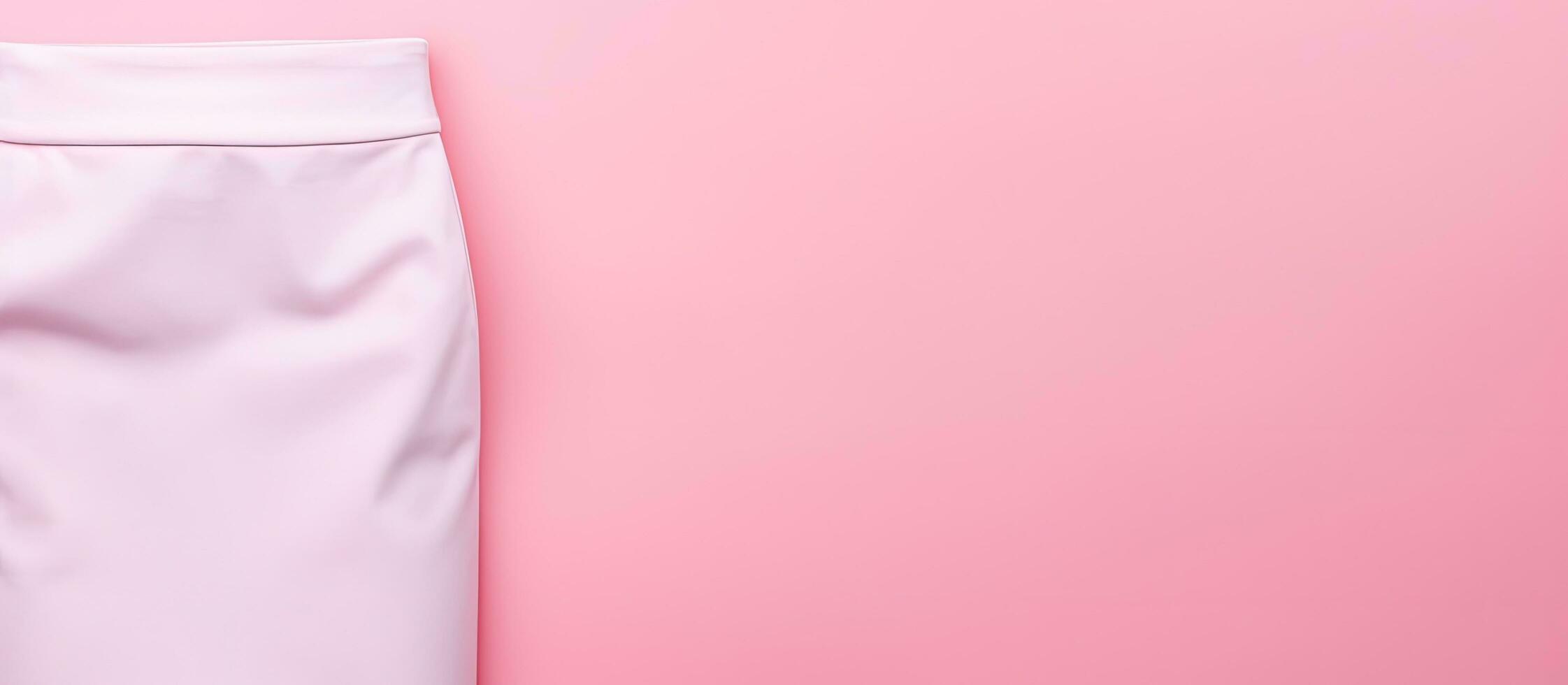 Photo of a white skirt against a vibrant pink background with plenty of space for text or other design elements with copy space