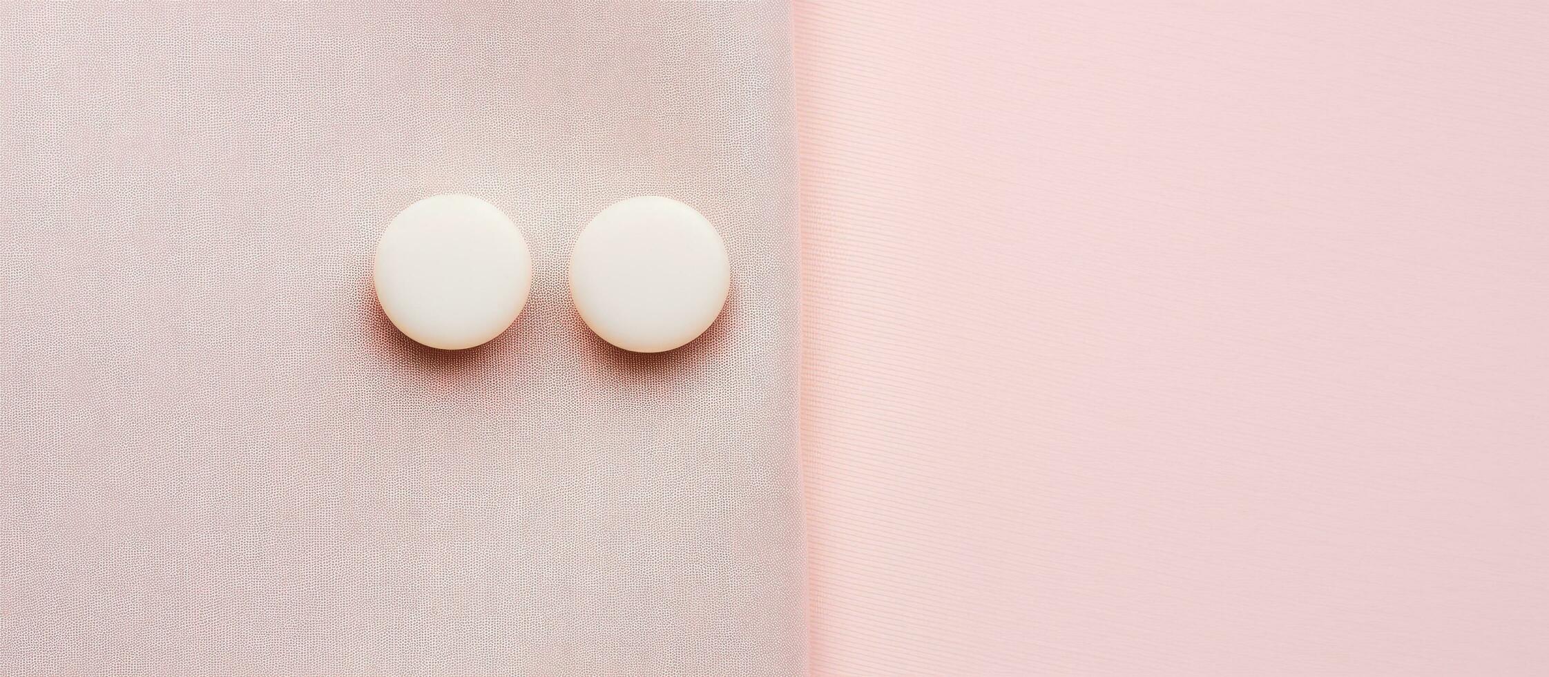 Photo of two white eggs on a vibrant pink wall with ample empty space for text or design with copy space