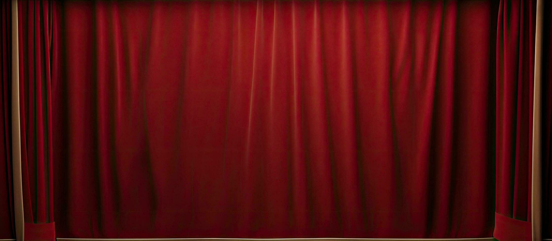 Photo of a stage with a red curtain and wooden floor   empty and ready for a performance with copy space