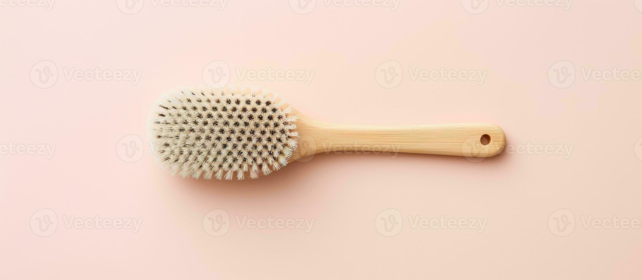 Photo of a hair brush on a vibrant pink background with plenty of space for text or design elements with copy space