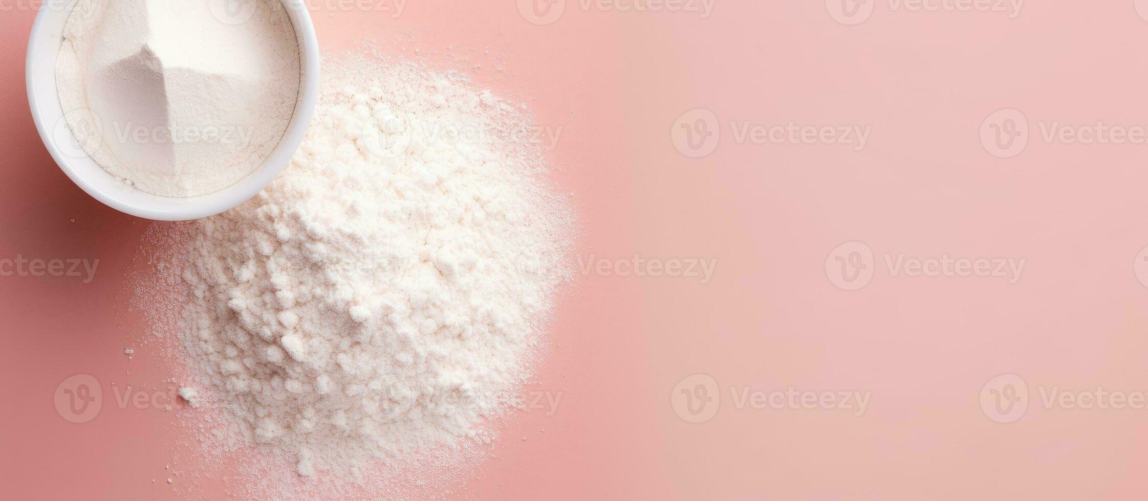 Photo of two containers of white powder side by side with copy space