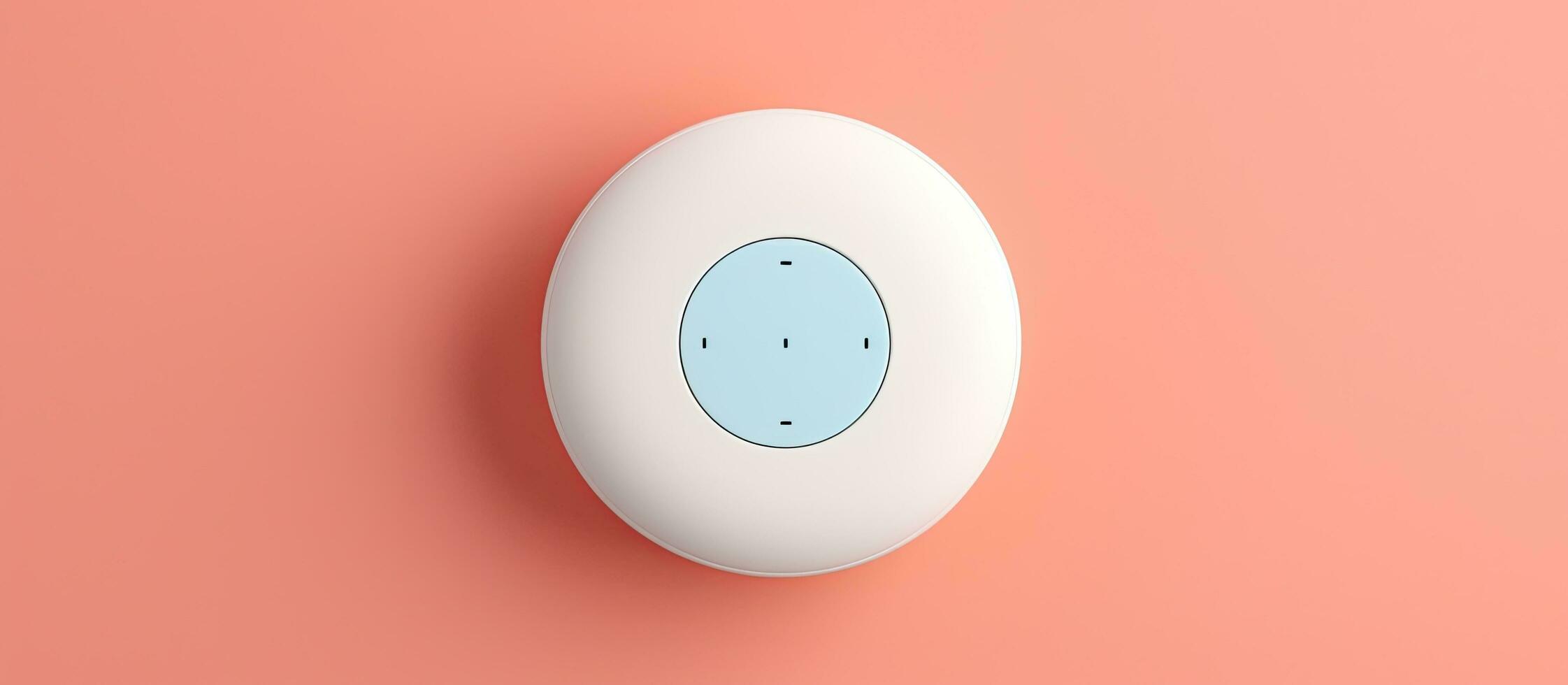Photo of a white light switch on a vibrant pink wall, offering a minimalist and modern touch to any interior design with copy space
