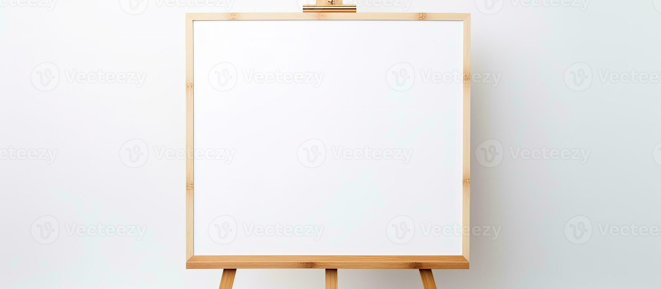 foto de un vacío caballete con un blanco lienzo, Listo para artístico inspiración con Copiar espacio