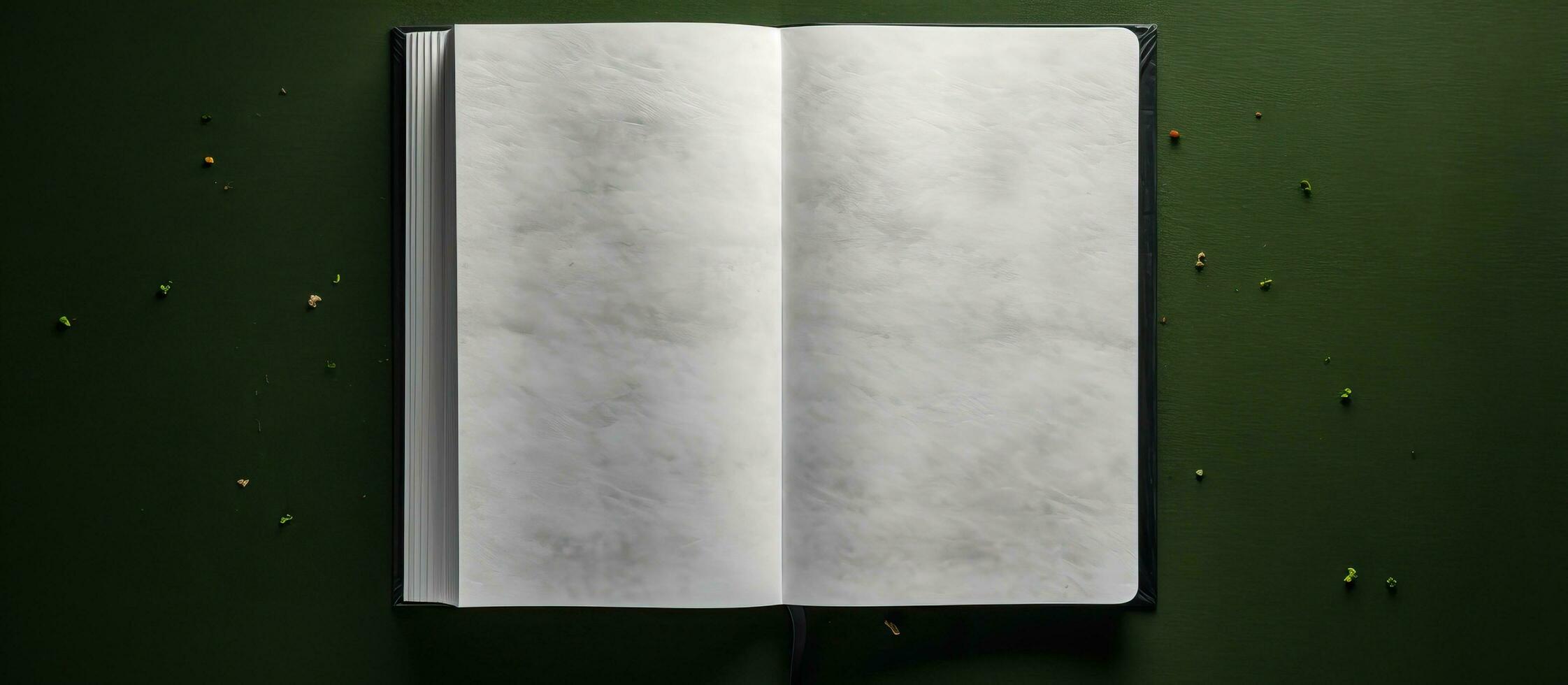 Photo of an open notebook on a white surface with plenty of space for  writing or drawing with copy space 26860154 Stock Photo at Vecteezy