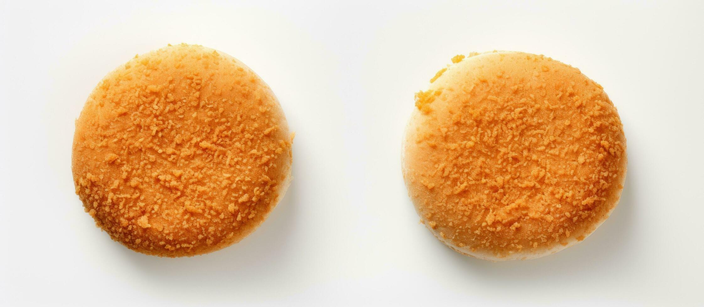Photo of two delicious cookies on a clean white table, ready to be enjoyed with copy space