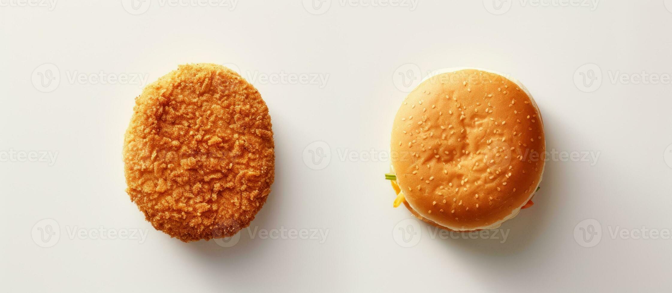 Photo of a half eaten sandwich on a clean white table, with plenty of space for your own creative message with copy space