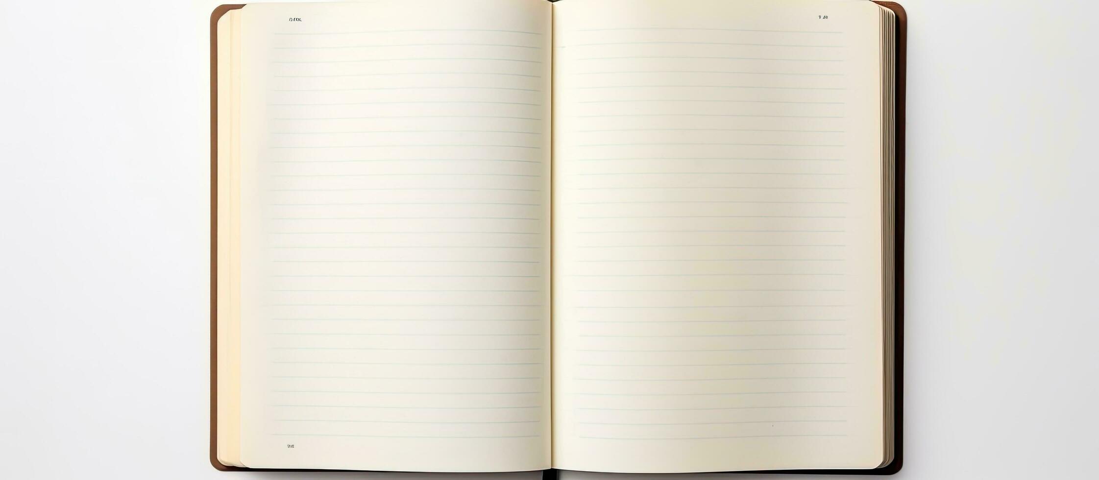 Photo of an open notebook on a white surface with plenty of space for  writing or drawing with copy space 26860154 Stock Photo at Vecteezy