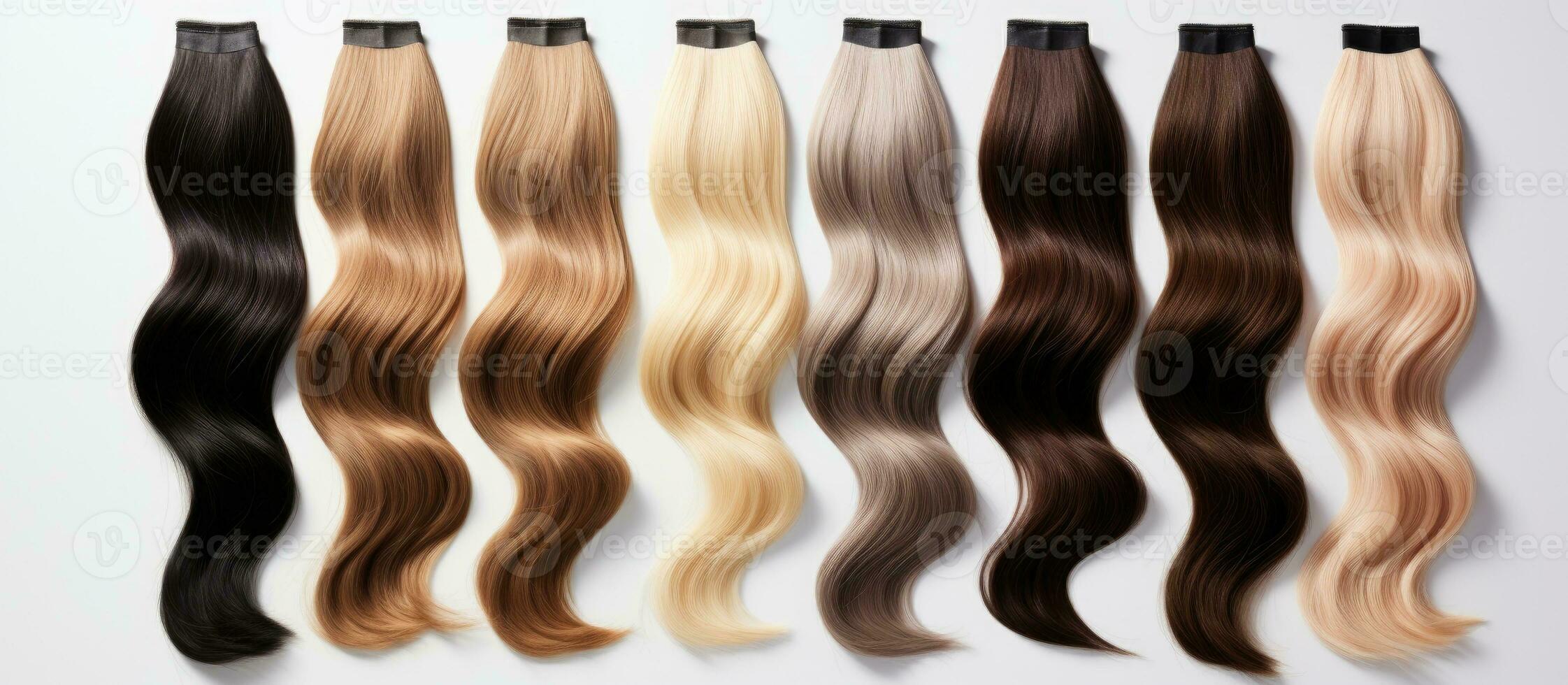 Photo of colorful hair on a blank canvas with copy space