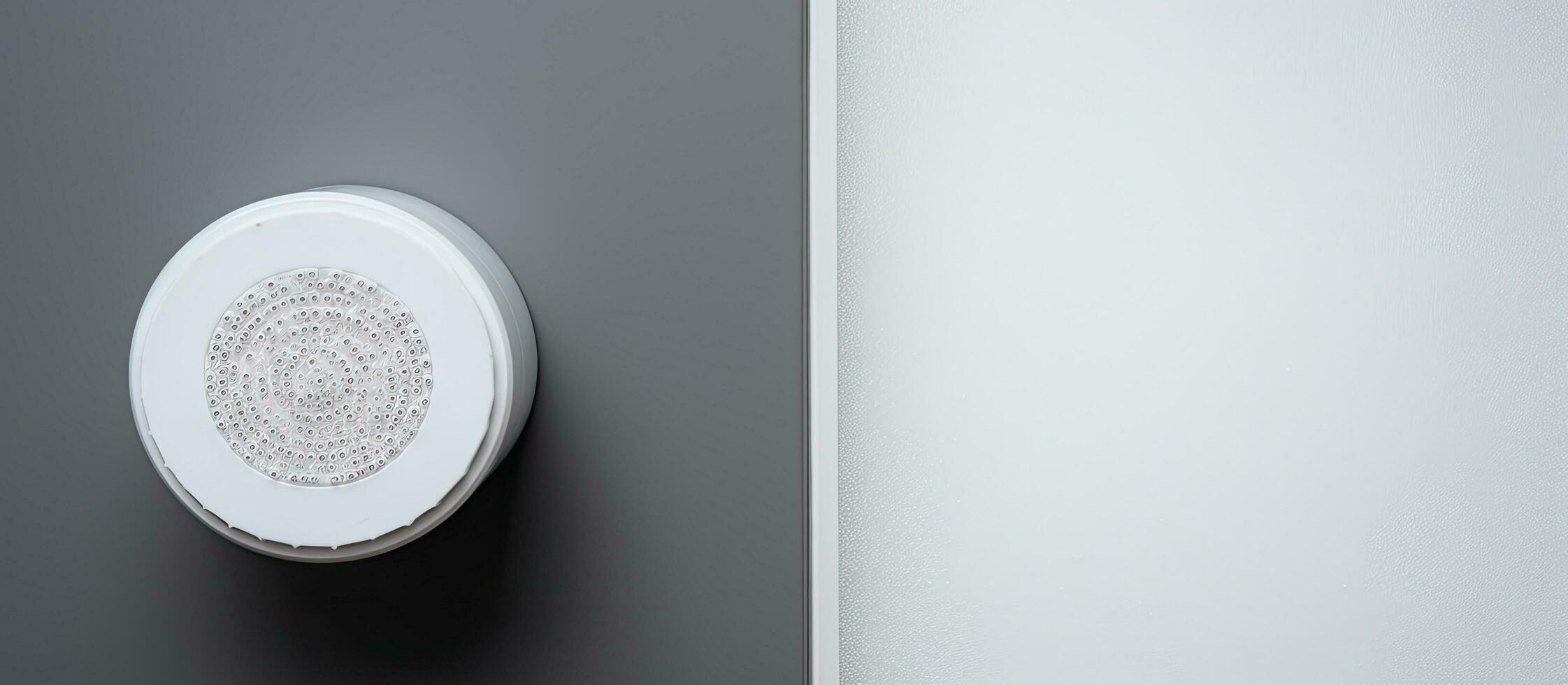 foto de un minimalista baño con un blanco baño y un gris pared con Copiar espacio