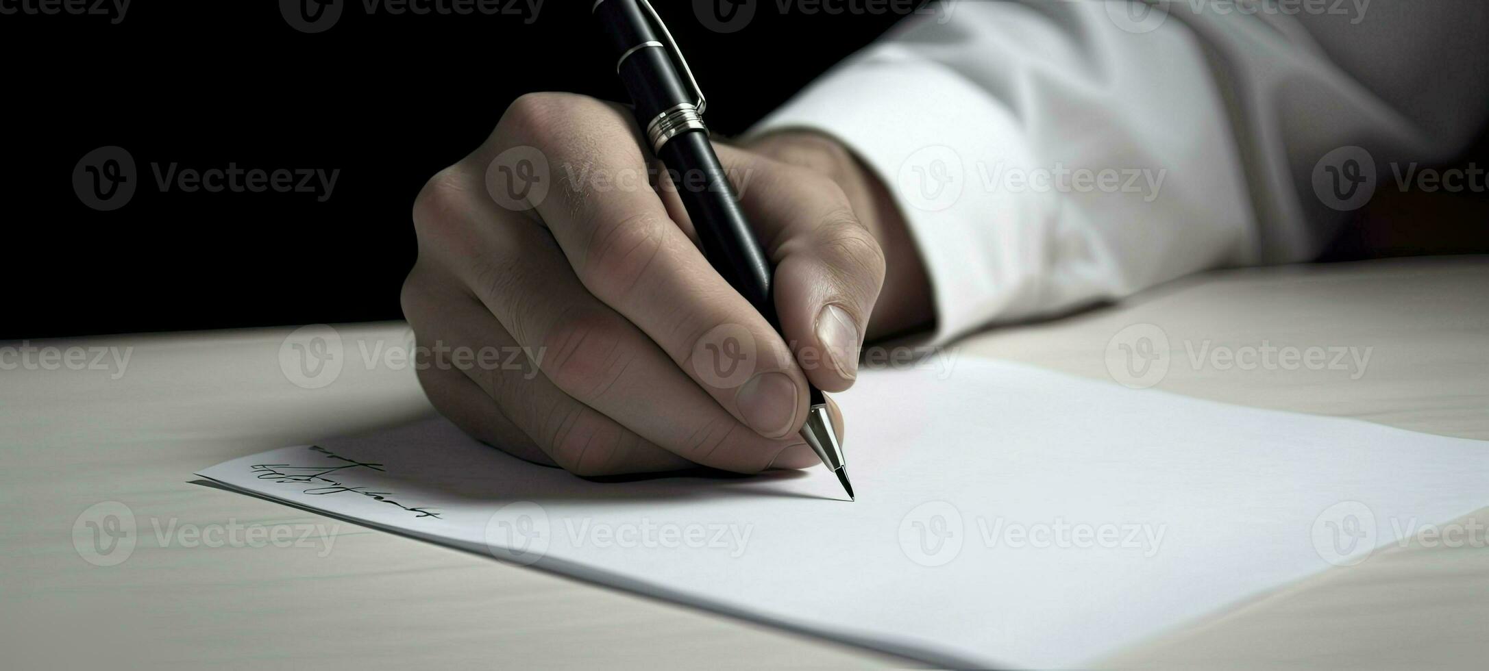 Businessman signing a document, AI Generative photo