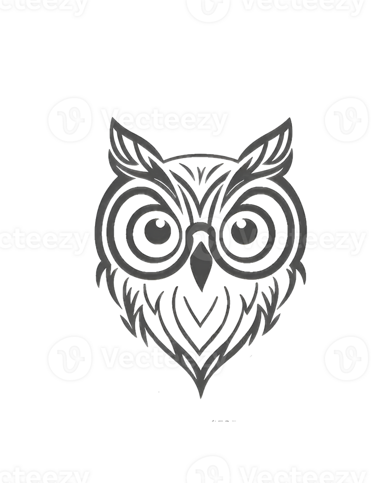 Owl logo - vector illustrations. Emblem design on transparent background png