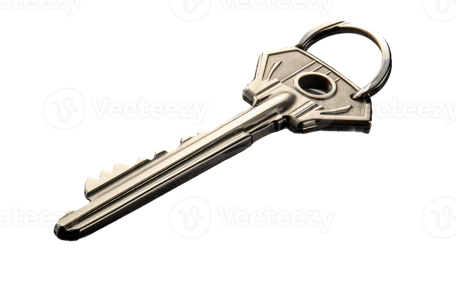 Key isolated on transparent background. 3d render illustration png