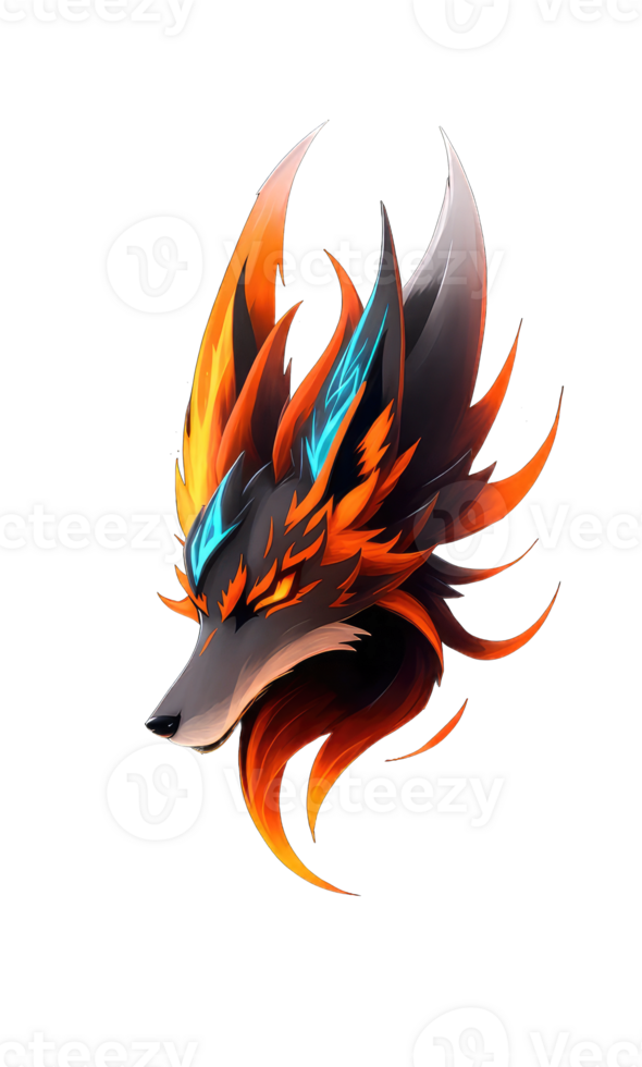 Fox mascot logo templates, transparent background png