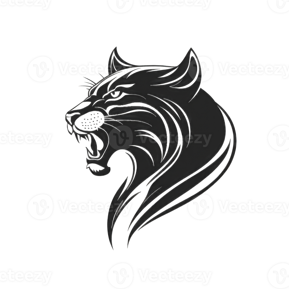Roaring tiger logo design vector illustration png